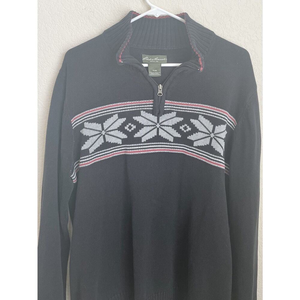Eddie Bauer Mens TL Blue Snowflake Sweater Long Sleeve Pullover Athleisure - Picture 3 of 12